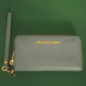 Michael Kors clutch wristlet  light blue like new*